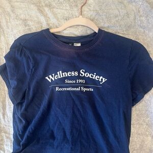 blue graphic baby tee